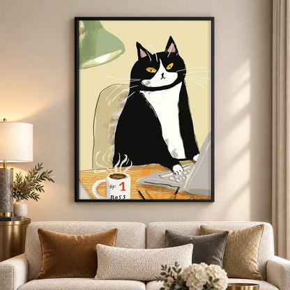 Number One Boss Office Cat Wall Art 5