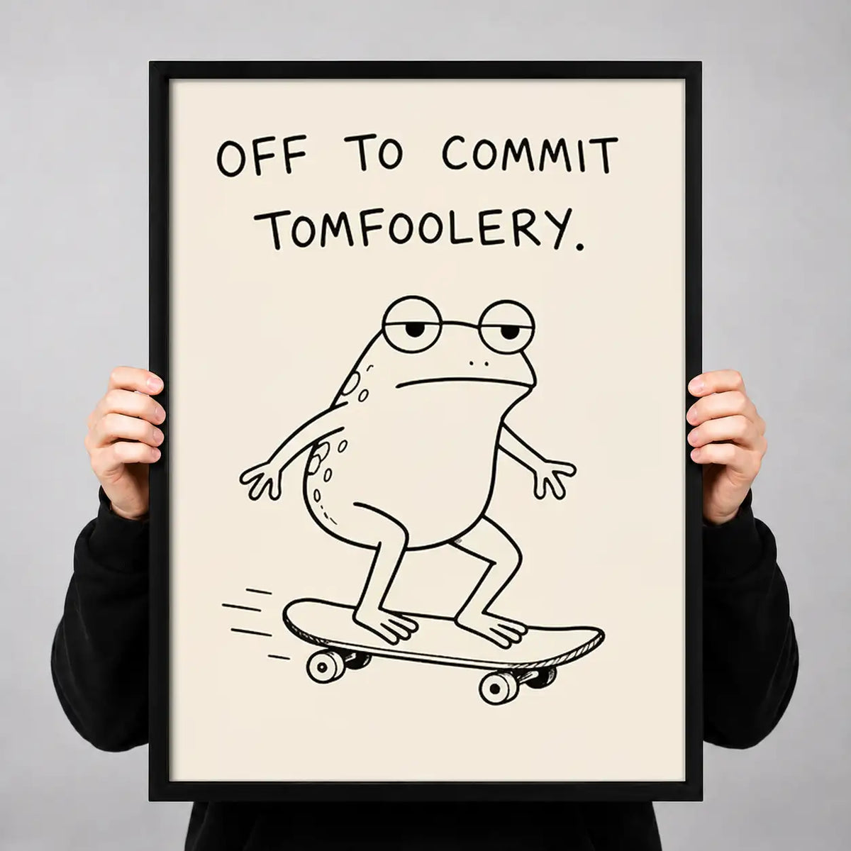 Off to Commit Tomfoolery Skateboard Frog Wall Art 3