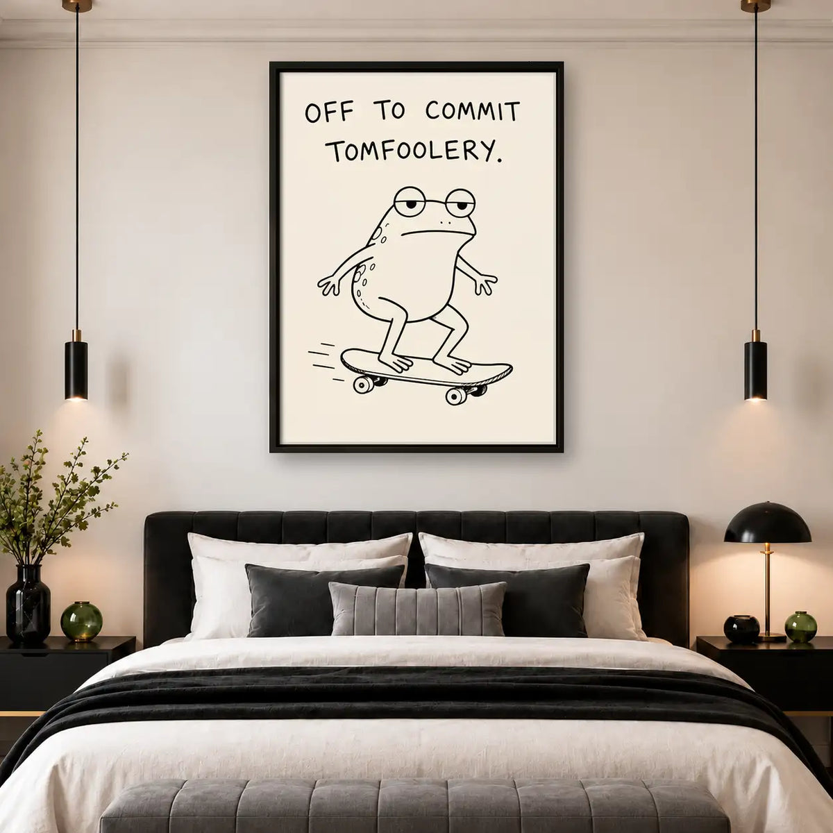 Off to Commit Tomfoolery Skateboard Frog Wall Art 4