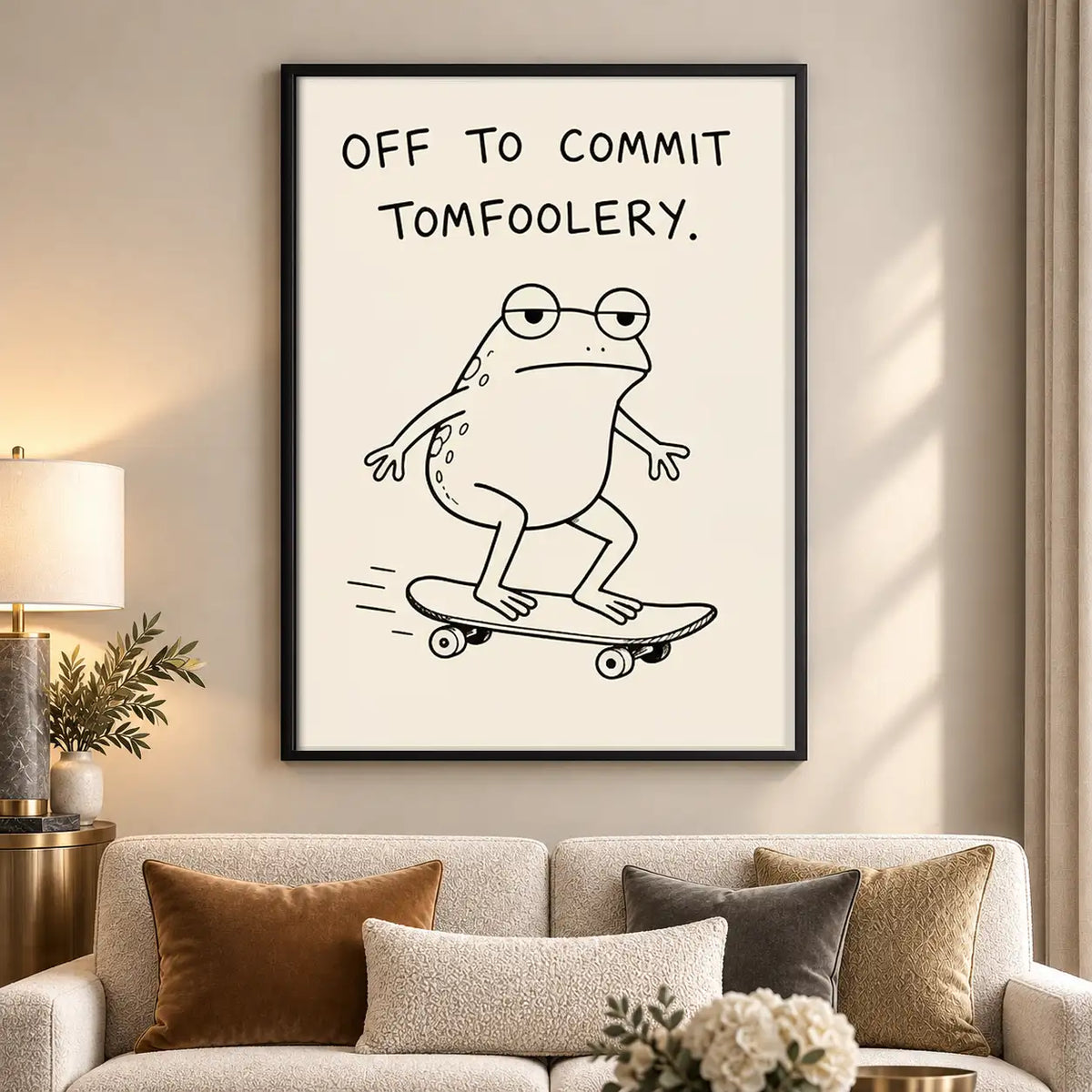 Off to Commit Tomfoolery Skateboard Frog Wall Art 5