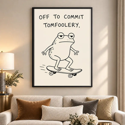 Off to Commit Tomfoolery Skateboard Frog Wall Art 5