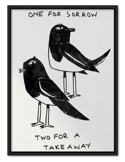 One for Sorrow Two for Takeaway Crows Wall Art