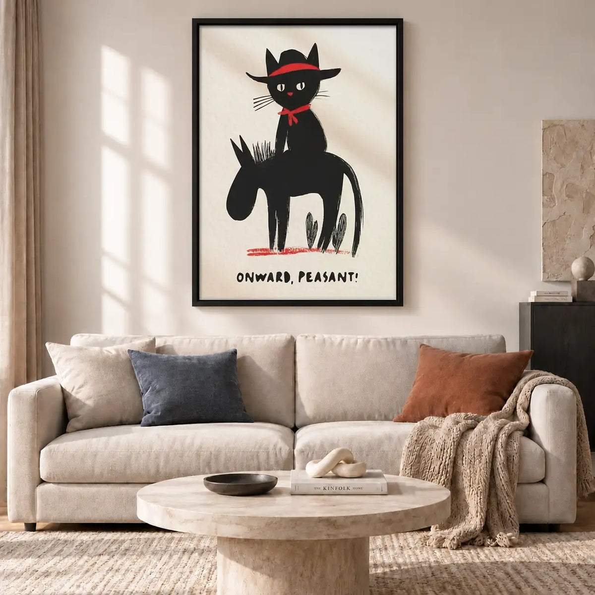Onward Peasant Black Cat Rider Wall Art 2