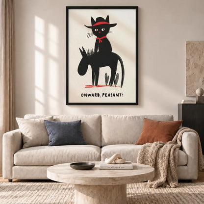 Onward Peasant Black Cat Rider Wall Art 2