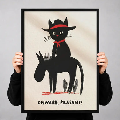Onward Peasant Black Cat Rider Wall Art 3