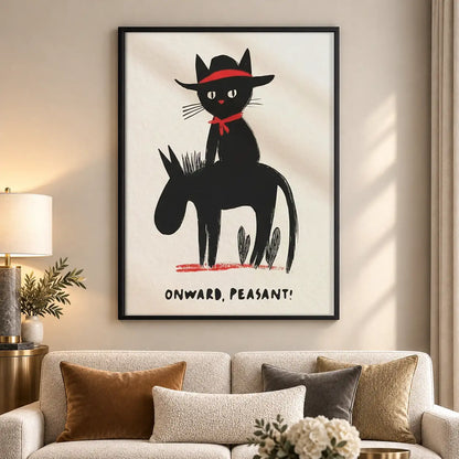 Onward Peasant Black Cat Rider Wall Art 5