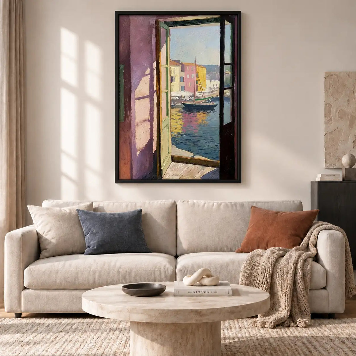 Open Door to Colorful Waterfront Wall Art 2