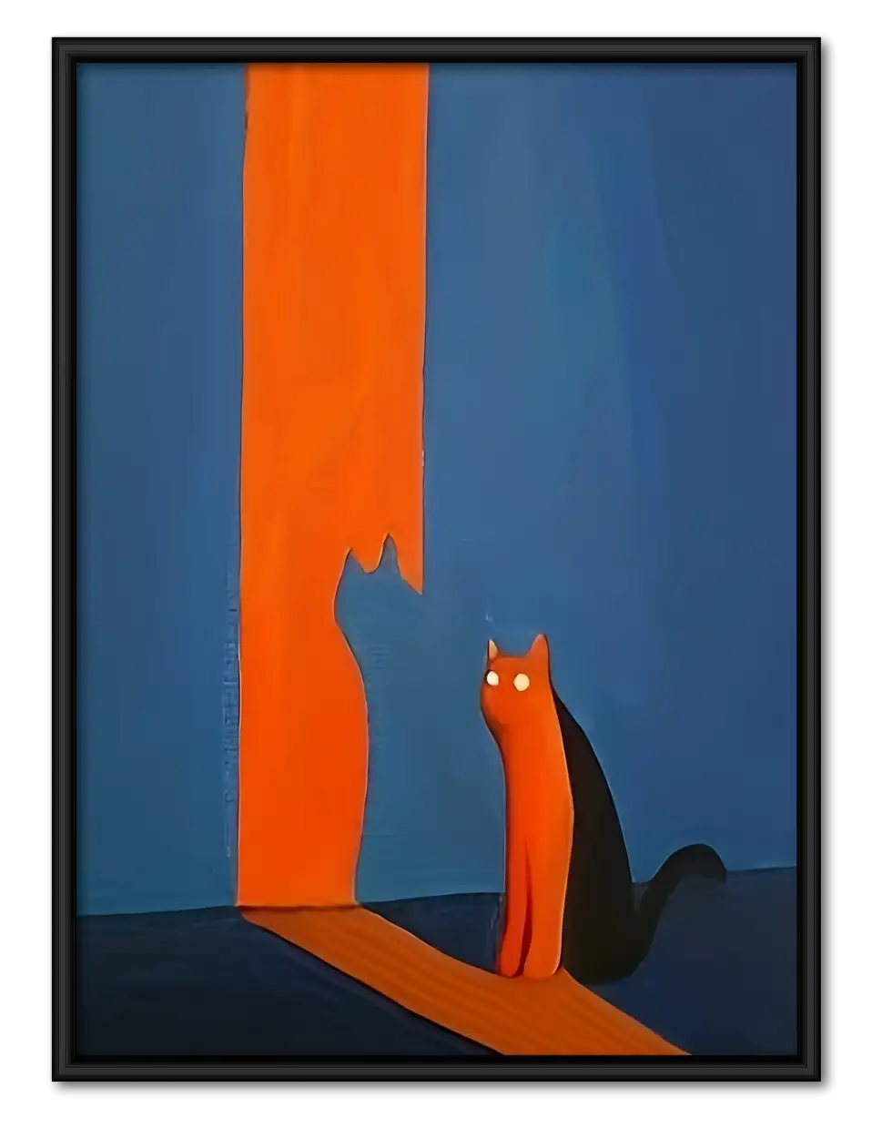 Orange Cat Casting Tall Shadow Wall Art 1