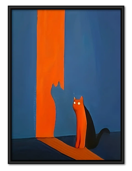 Orange Cat Casting Tall Shadow Wall Art