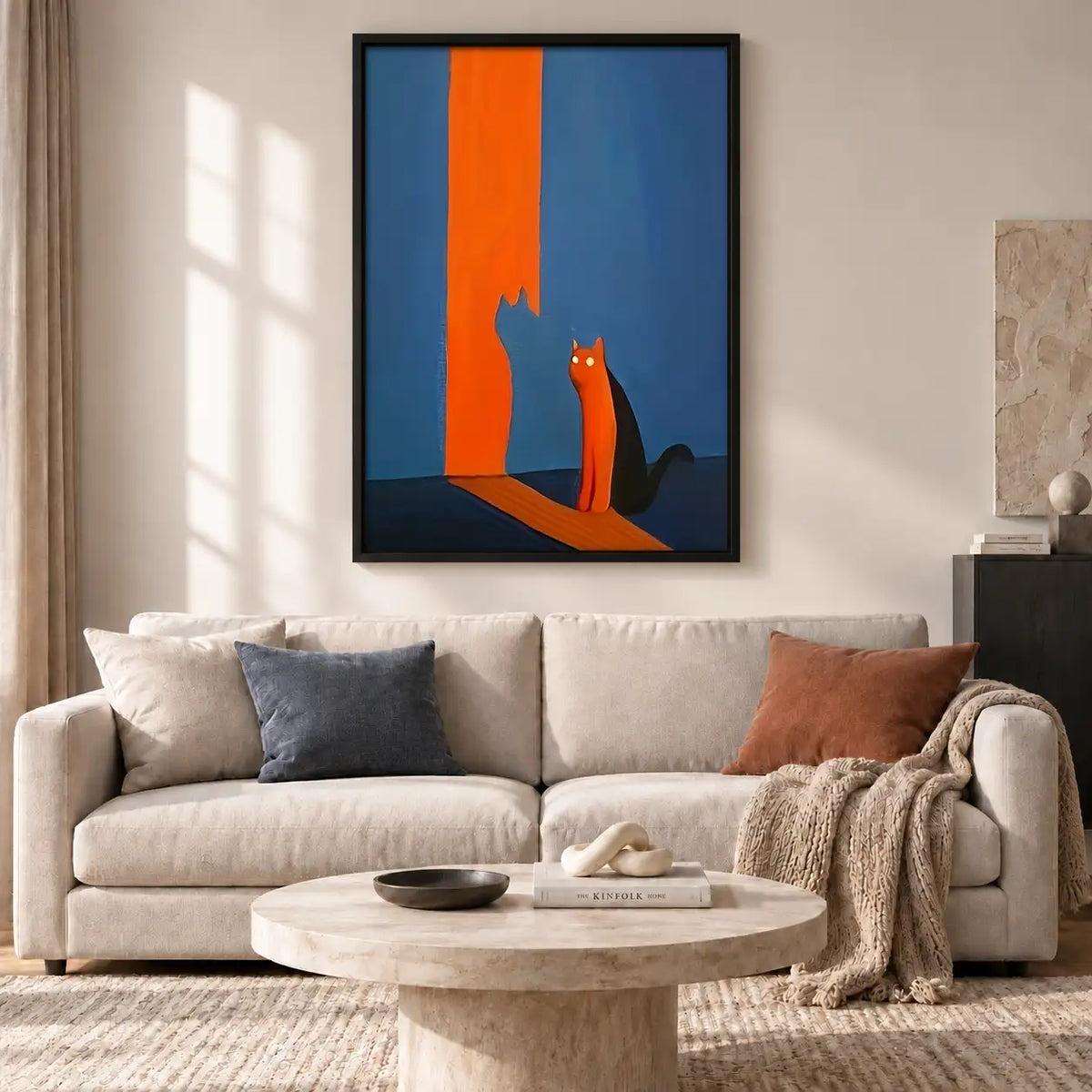 Orange Cat Casting Tall Shadow Wall Art 2