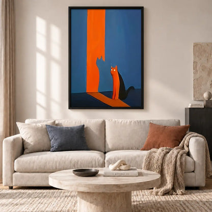 Orange Cat Casting Tall Shadow Wall Art 2