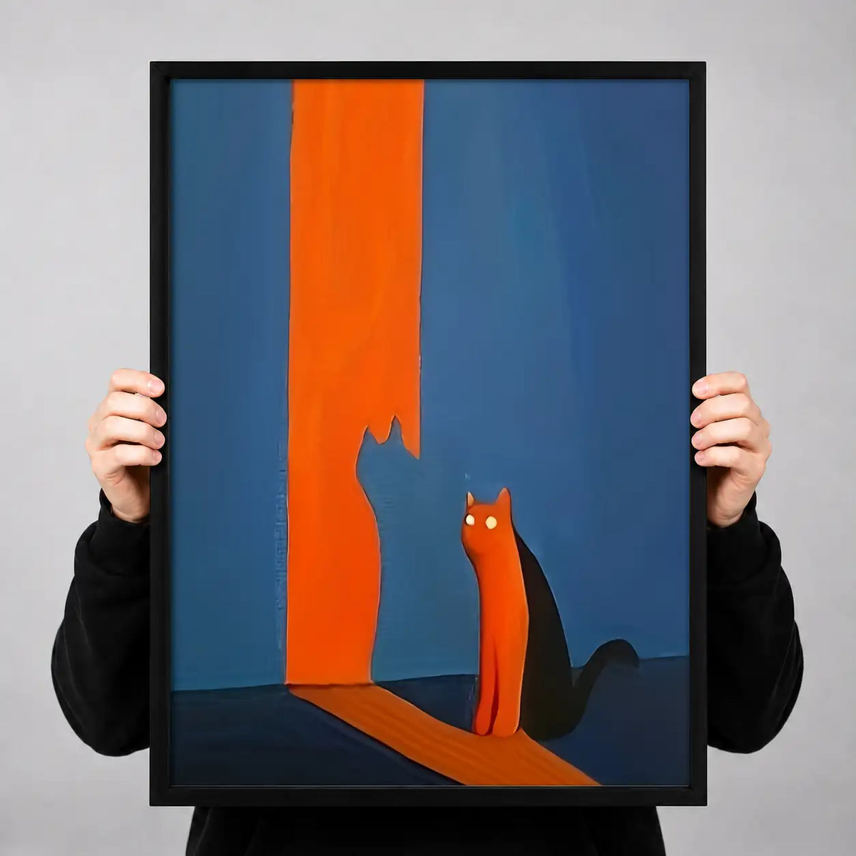 Orange Cat Casting Tall Shadow Wall Art 3