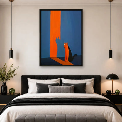 Orange Cat Casting Tall Shadow Wall Art 4