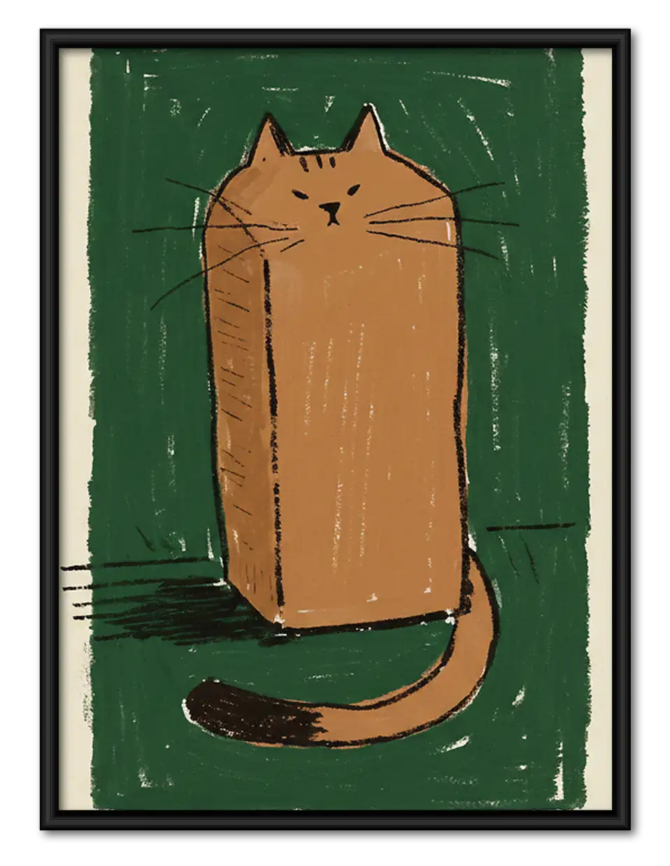Orange Cat Hiding Inside Cardboard Box Wall Art 1