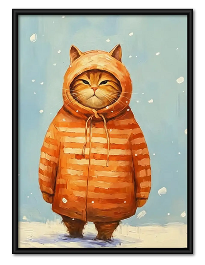 Orange Cat in Winter Coat Wall Art