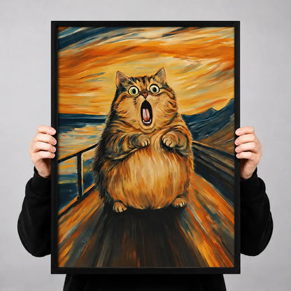 Orange Cat Scream Parody Wall Art 3