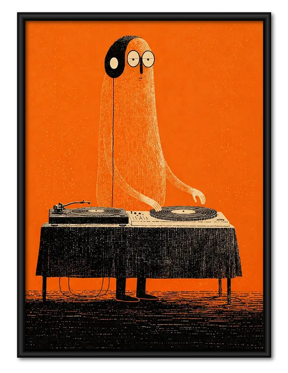 Orange Character Playing Piano Wall Art 1