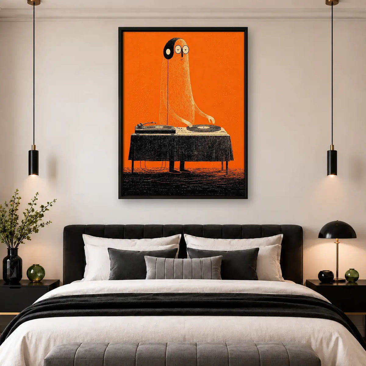Orange Character Playing Piano Wall Art 4