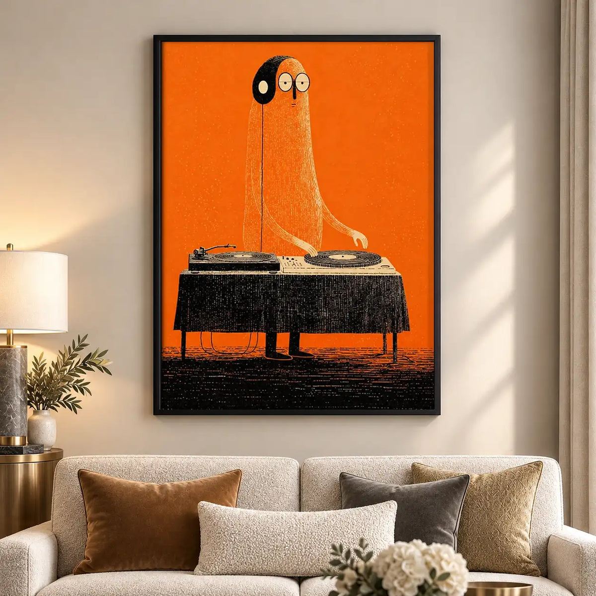 Orange Character Playing Piano Wall Art 5