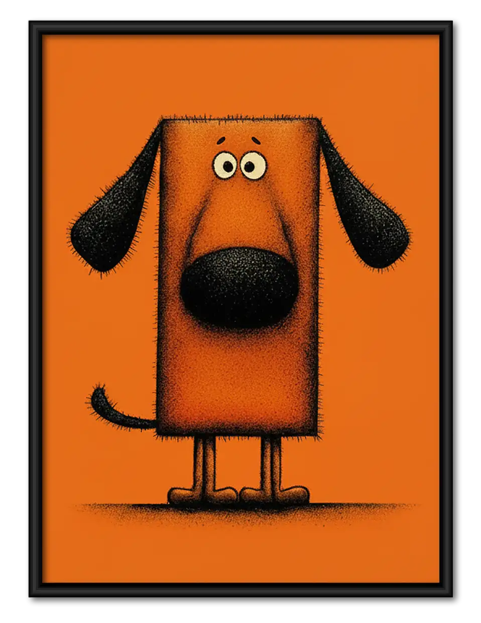 Orange Geometric Dog Portrait Wall Art 1