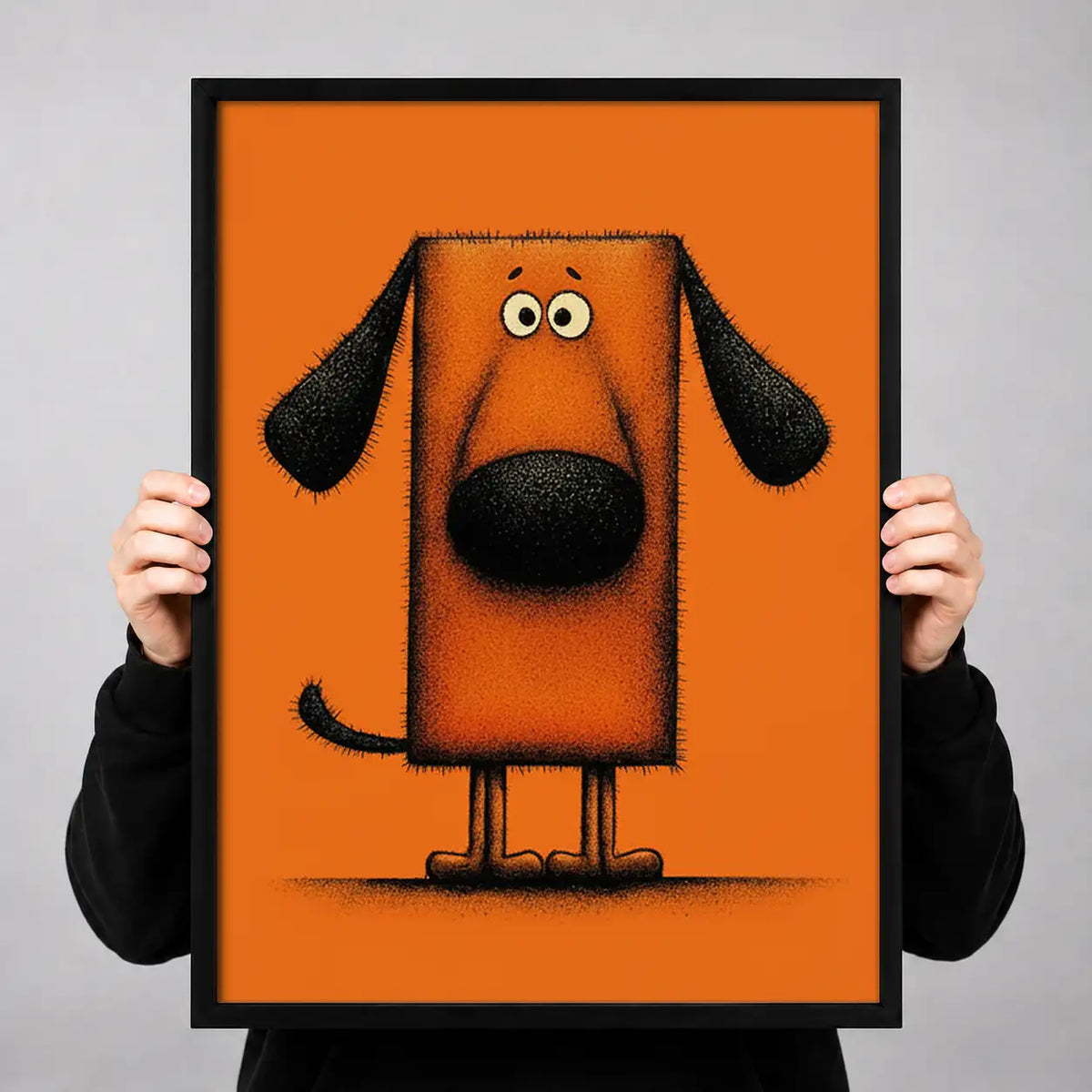 Orange Geometric Dog Portrait Wall Art 3