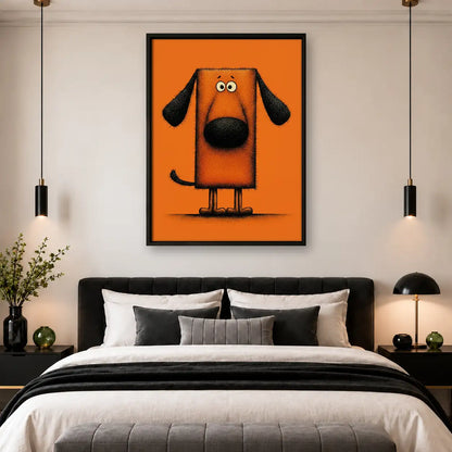 Orange Geometric Dog Portrait Wall Art 4