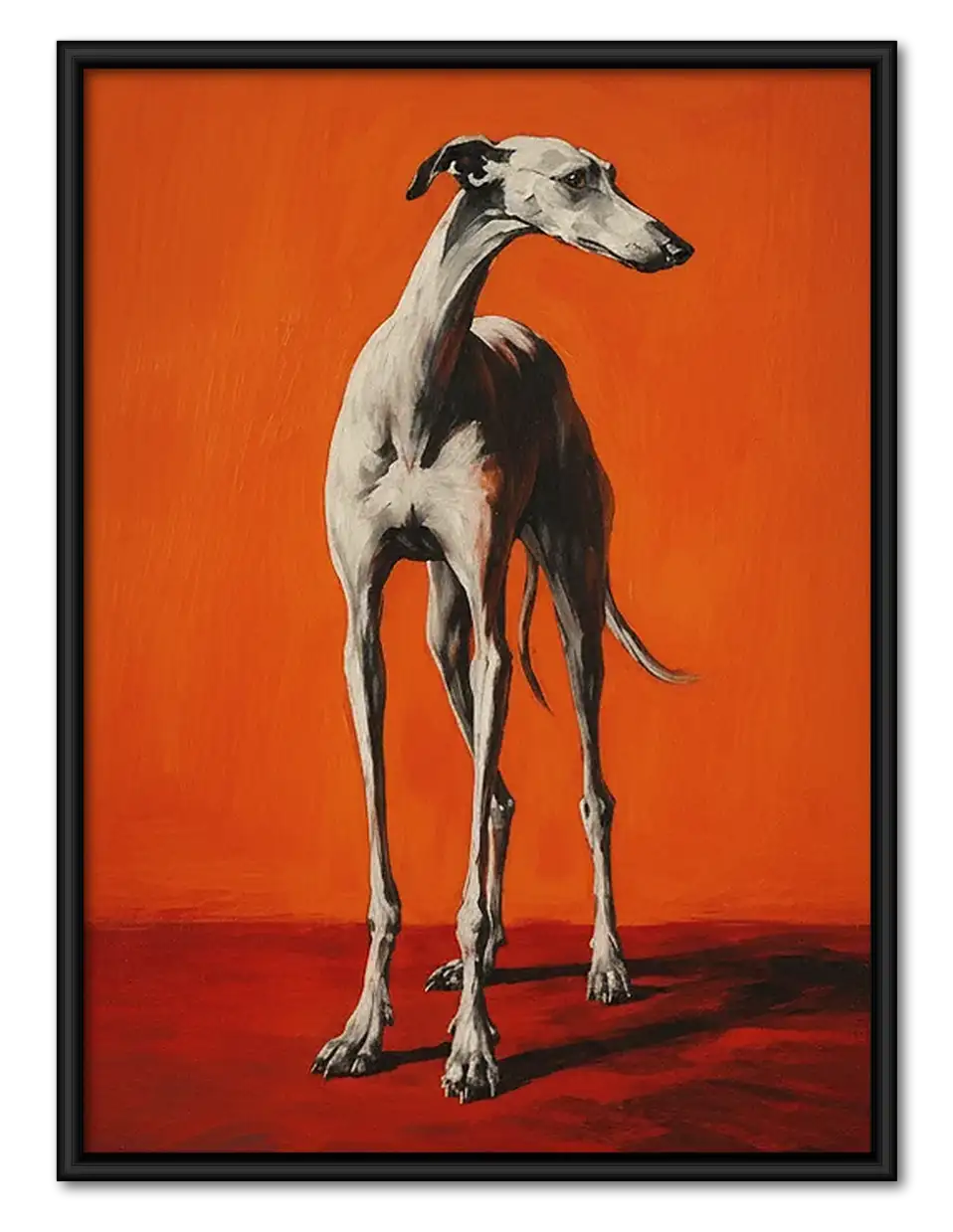 Orange Greyhound Portrait Wall Art 1