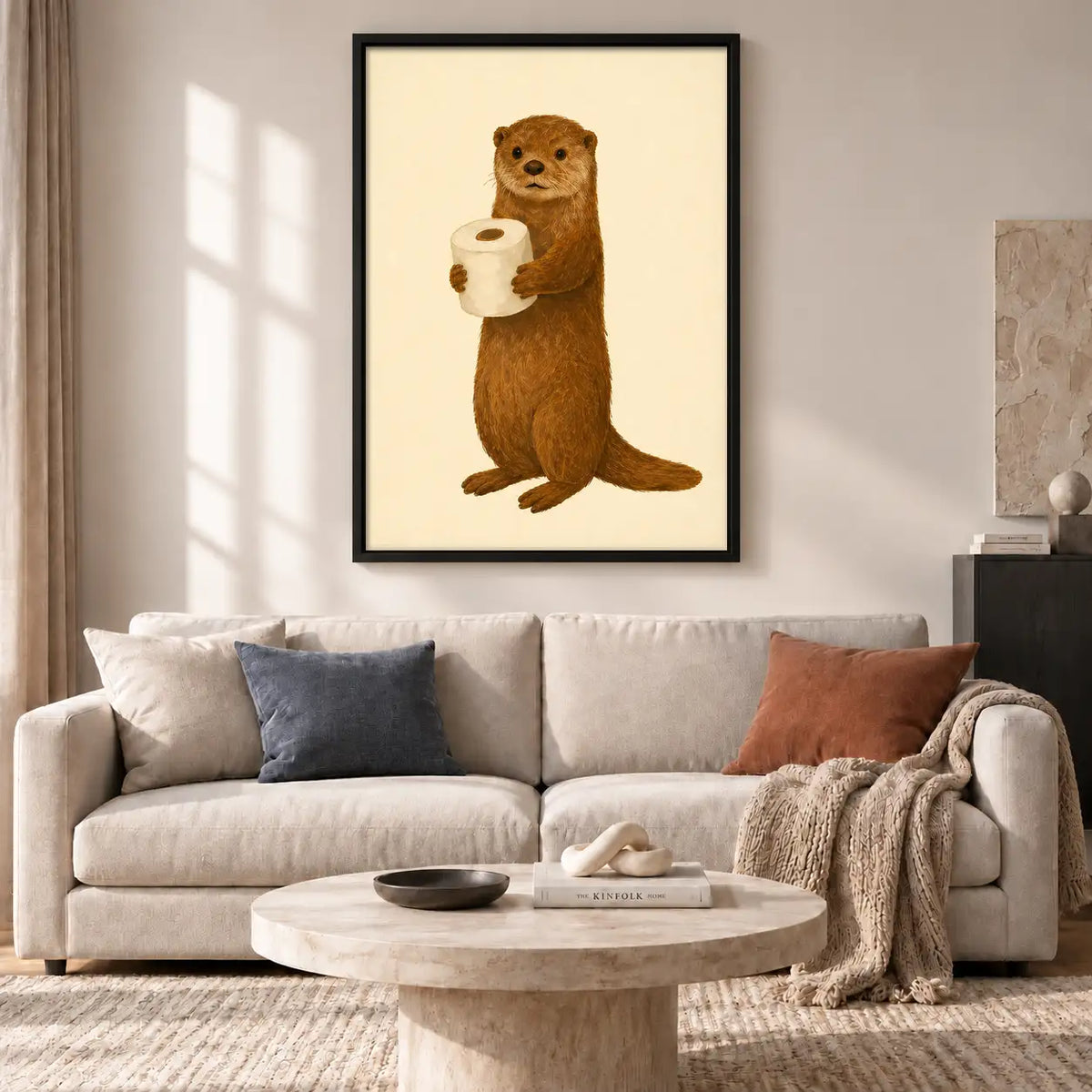 Otter Holding Toilet Paper Wall Art 2