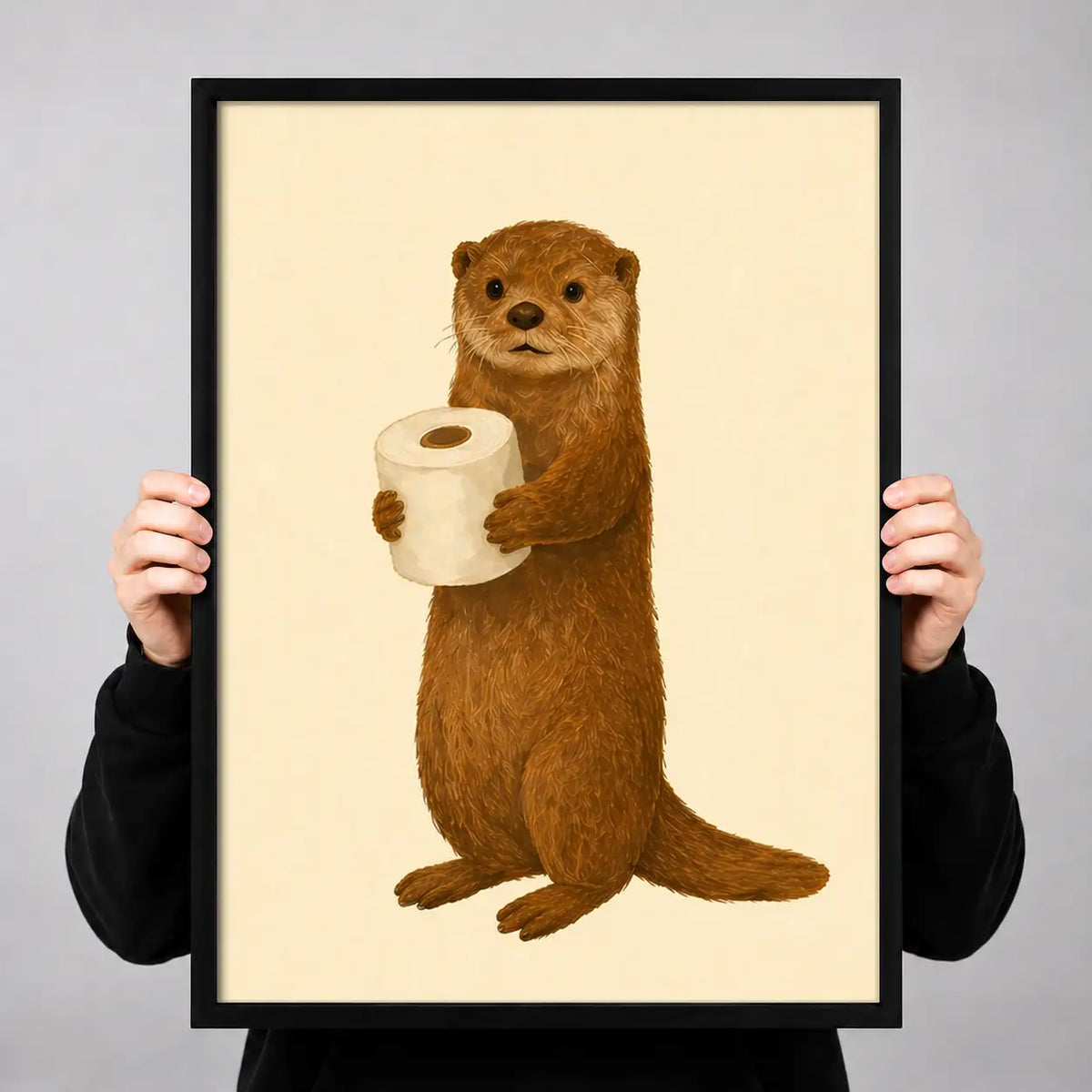 Otter Holding Toilet Paper Wall Art 3