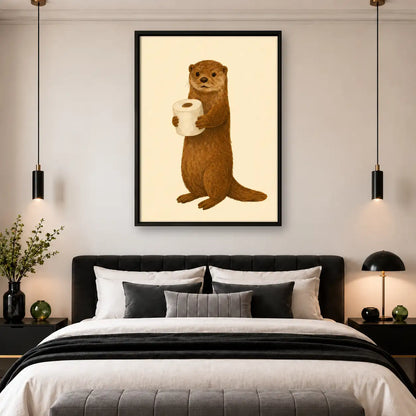 Otter Holding Toilet Paper Wall Art 4