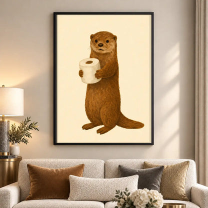 Otter Holding Toilet Paper Wall Art 5