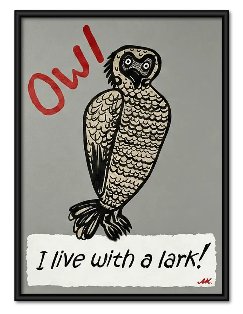 Owl I Live with a Lark Wall Art 1