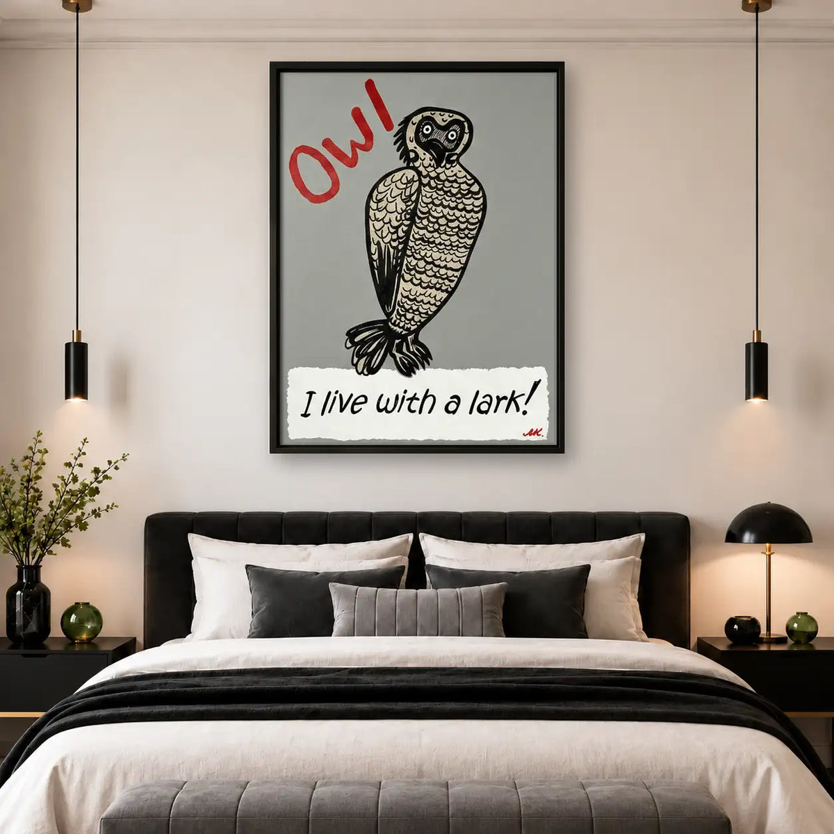 Owl I Live with a Lark Wall Art 4