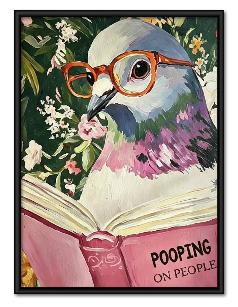 Owl Reading Pooping on People Wall Art 1