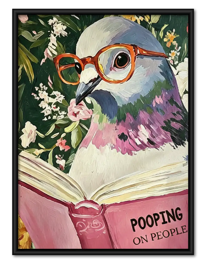 Owl Reading Pooping on People Wall Art