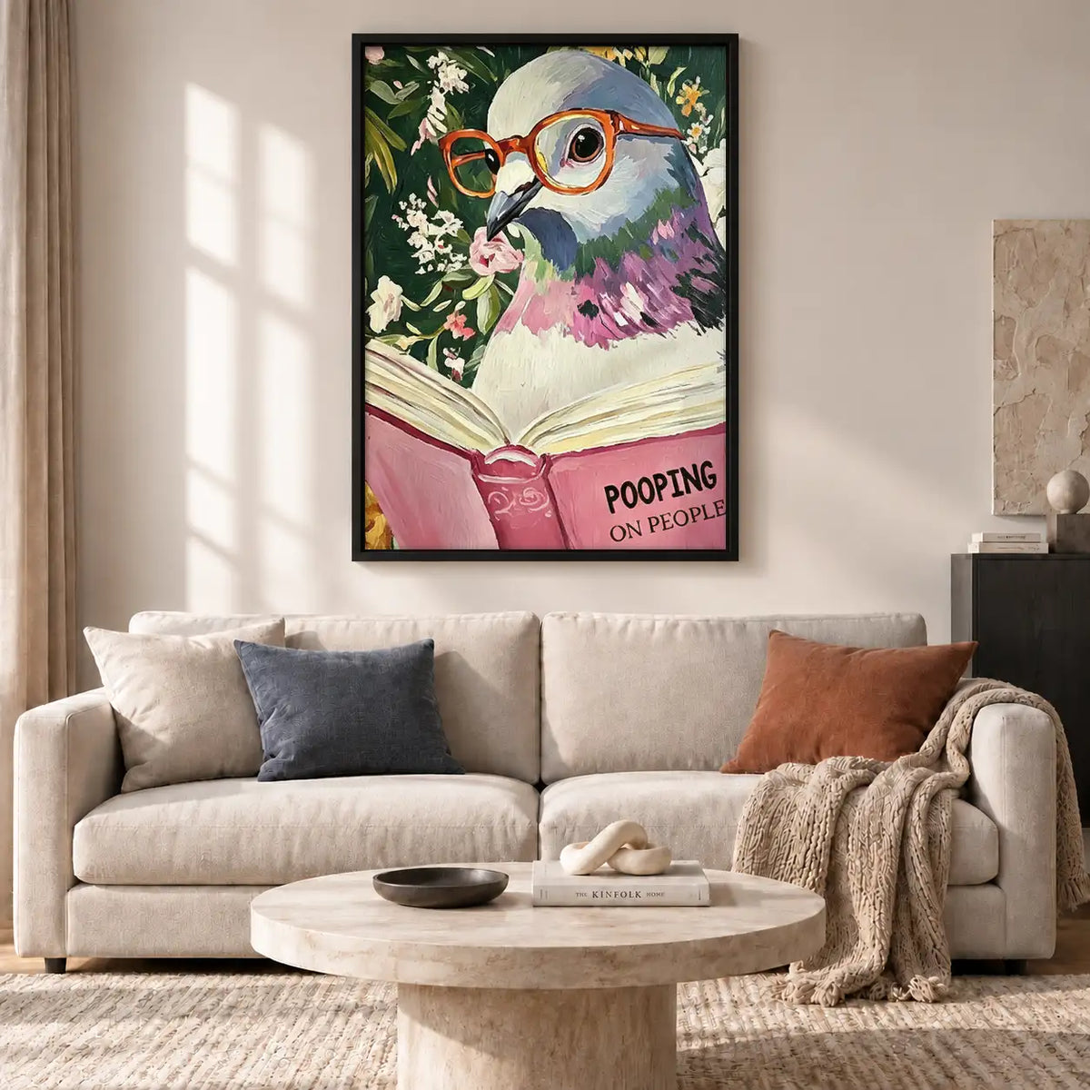 Owl Reading Pooping on People Wall Art 2