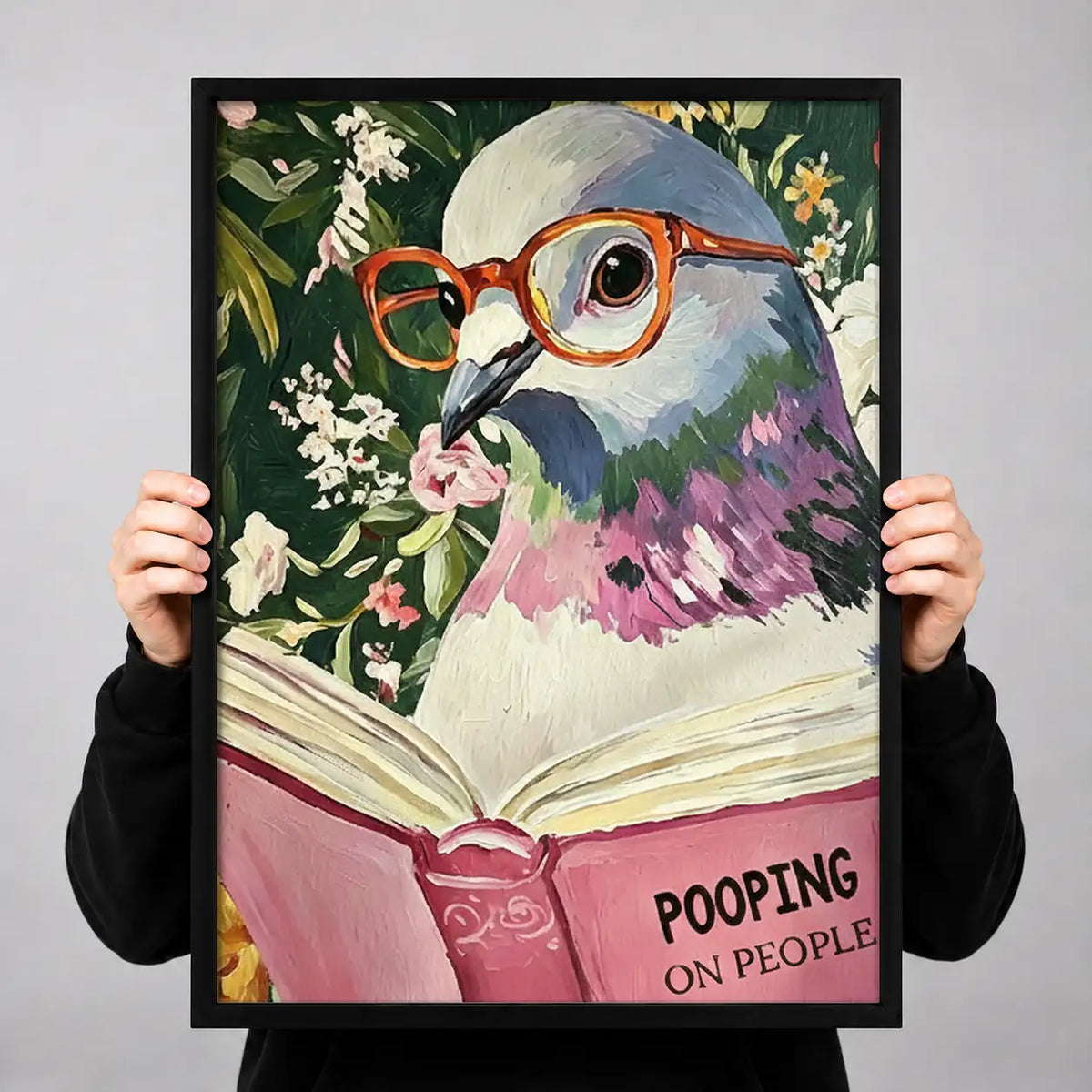 Owl Reading Pooping on People Wall Art 3