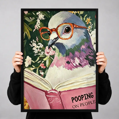 Owl Reading Pooping on People Wall Art 3