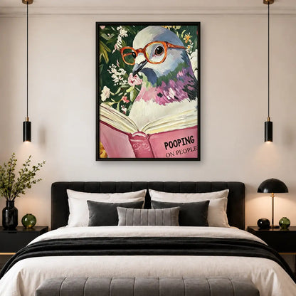 Owl Reading Pooping on People Wall Art 4