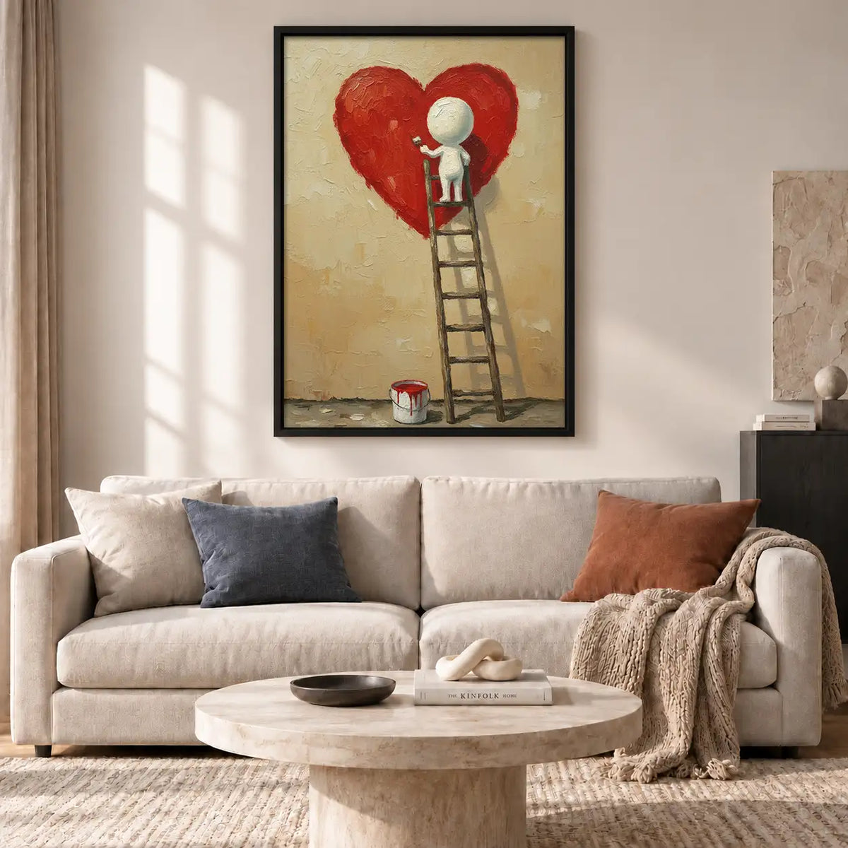 Painting a Giant Red Heart Wall Art 2