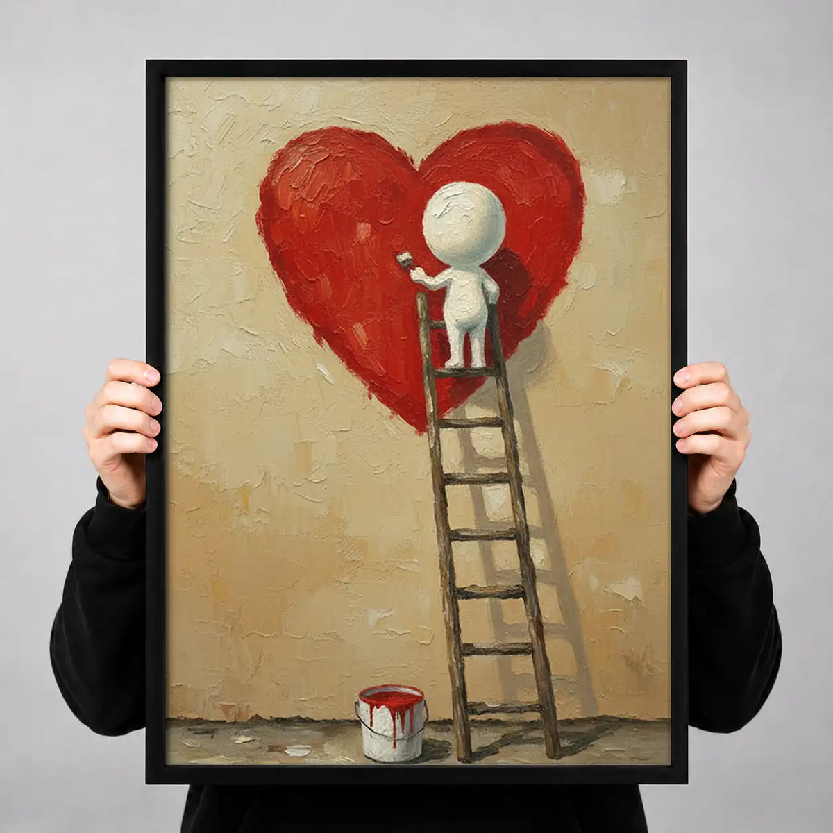 Painting a Giant Red Heart Wall Art 3