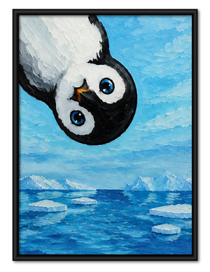 Panda Floating in Blue Water Wall Art