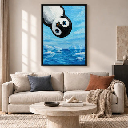 Panda Floating in Blue Water Wall Art 2