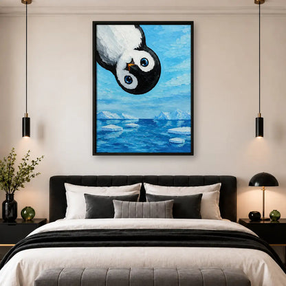 Panda Floating in Blue Water Wall Art 4