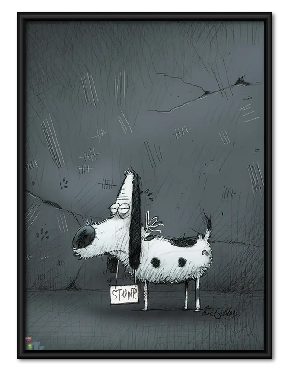 Paper Airplane Flying Through Rain Wall Art 1