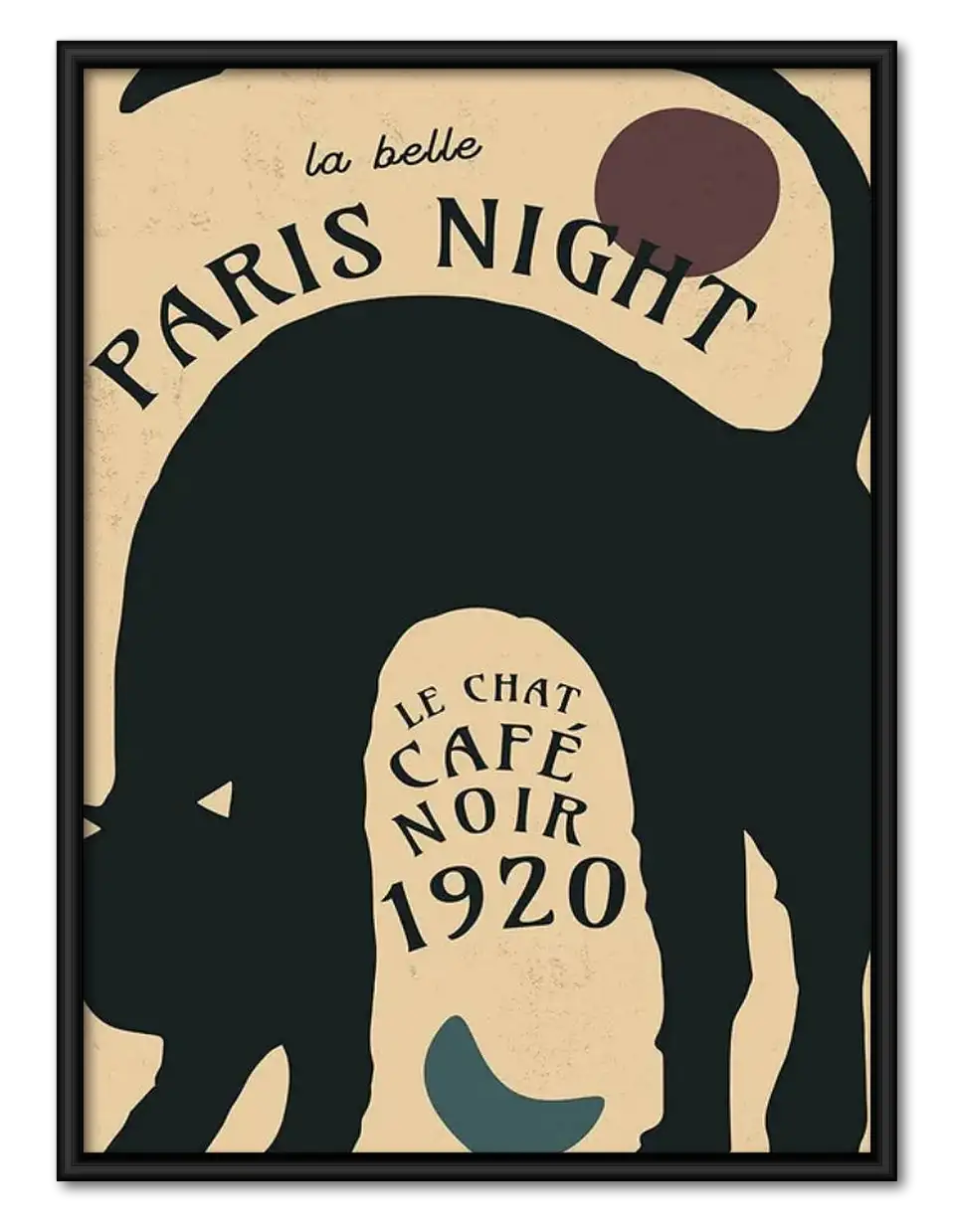 Paris Night Black Cat Cafe Poster Wall Art 1
