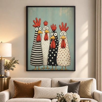 Patterned Chicken Friends Wall Art 5