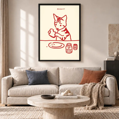 Peanut Butter Cat Kitchen Sketch Wall Art 2