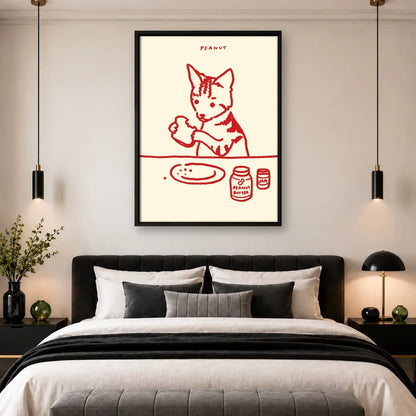 Peanut Butter Cat Kitchen Sketch Wall Art 4