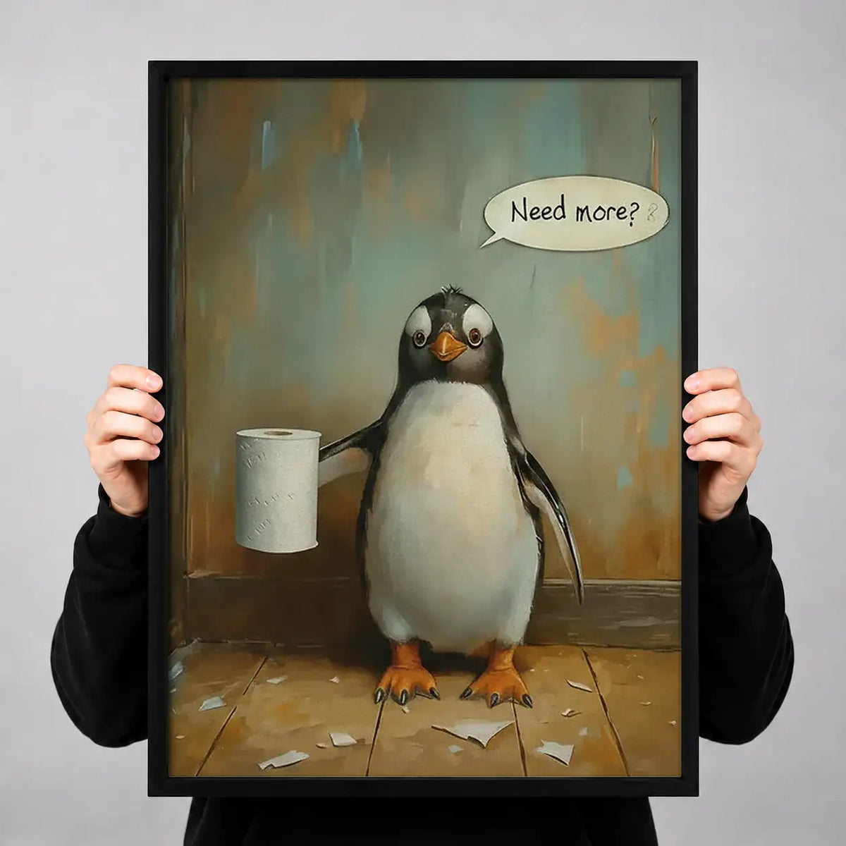 Penguin Asking Need More Wall Art 3